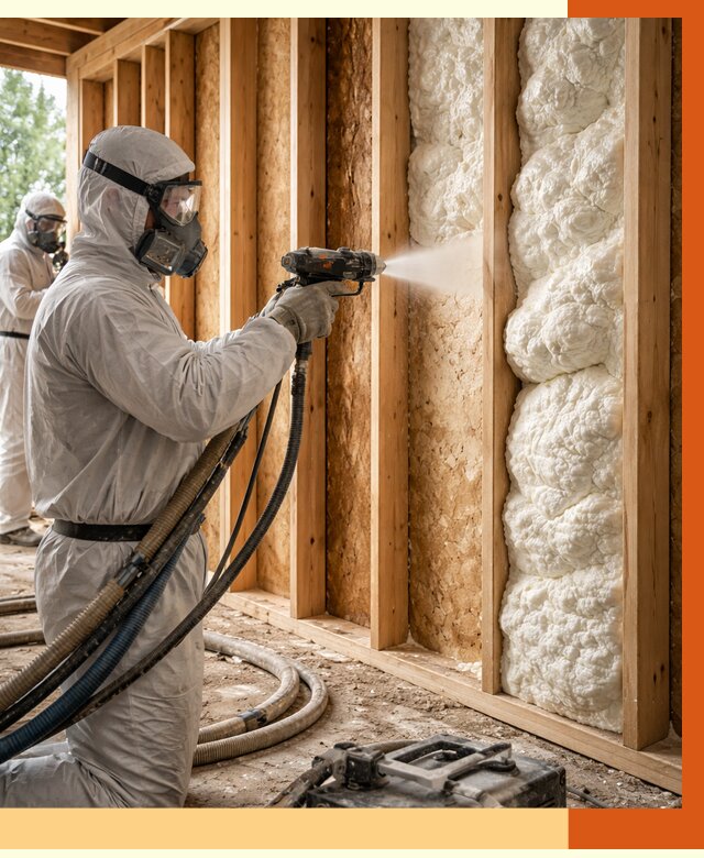 Утепление каркасного дома ППУ в Азове от 2875 руб./м2 — работа под ключ | ТепломастерАзв