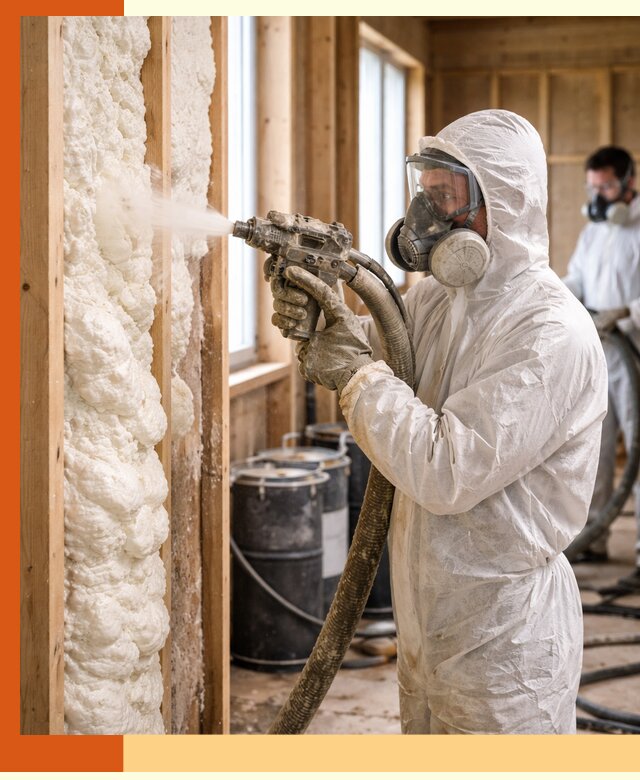 Утепление каркасного дома пенополиуретаном в Азове