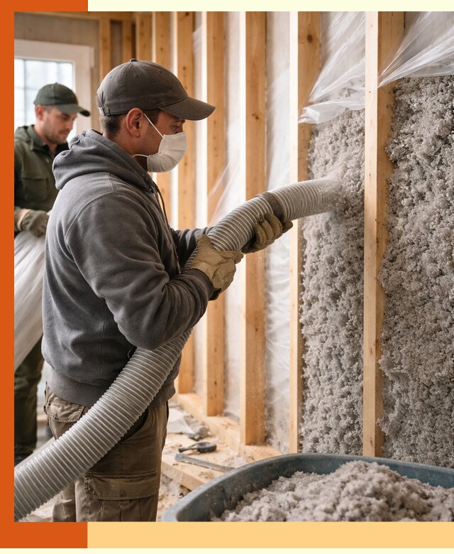 Утепление каркасного дома эковатой в Азове — качественно и надолго