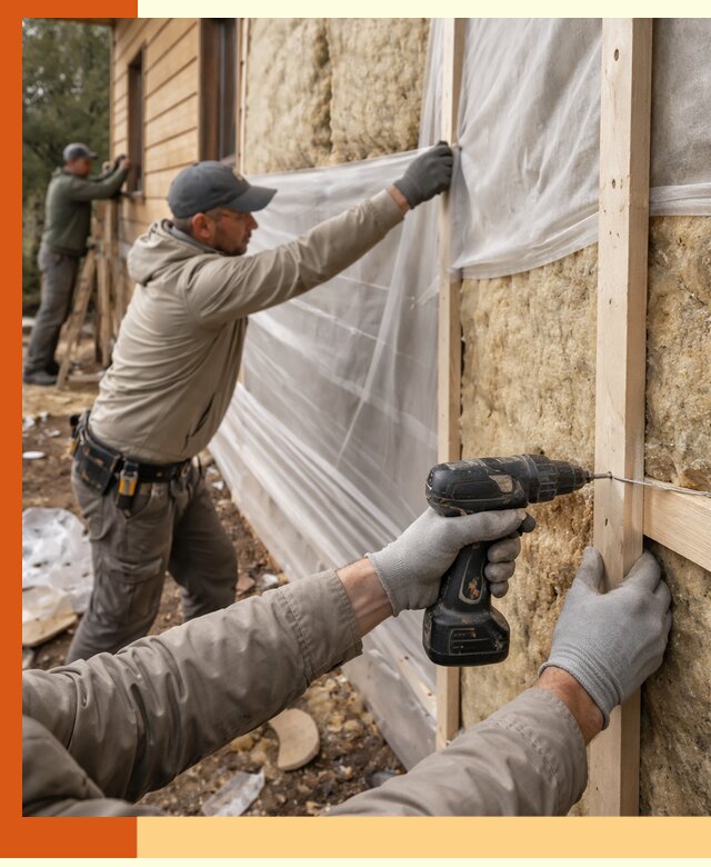 Утепление дома из бруса в Азове качественно и долговечно