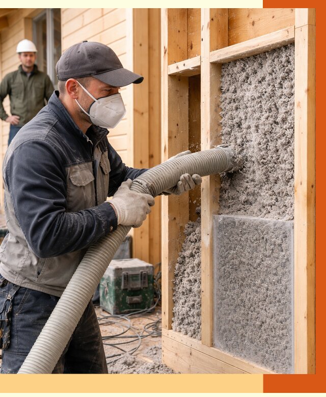 Утепление дома из бруса эковатой в Азове от 1900 руб/м2 | ТепломастерАзв