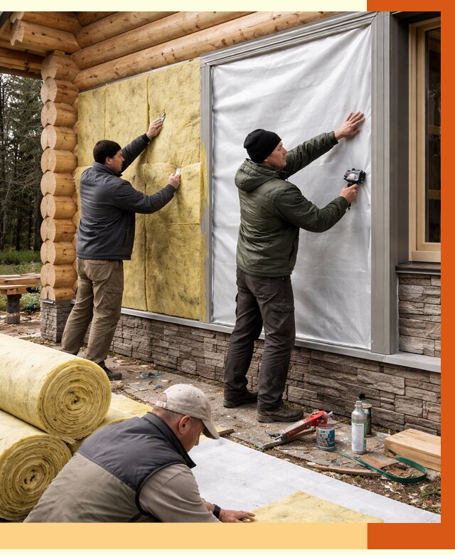 Утепление бревенчатого дома в Азове от 7856 руб/м2 — заказать под ключ | ТепломастерАзв