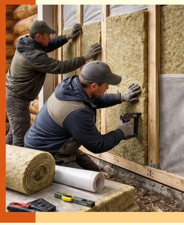 Утепление бревенчатого дома под ключ в Азове