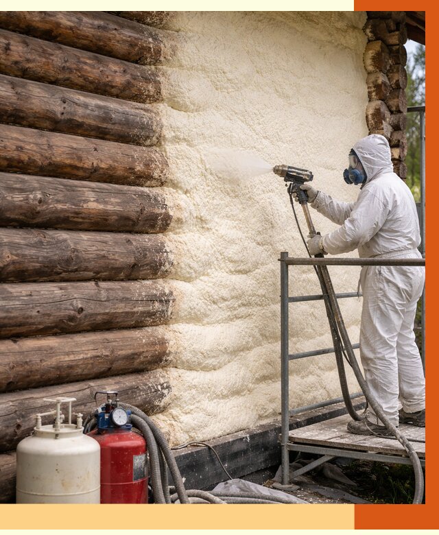 Утепление бревенчатого дома ППУ в Азове под ключ от 6418 руб. | ТепломастерАзв