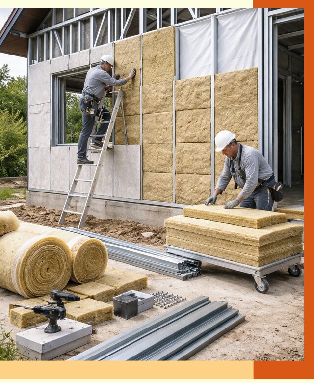 Утепление дома из ЛСТК в Азове от 5340 руб./м² — профессионально | ТепломастерАзв