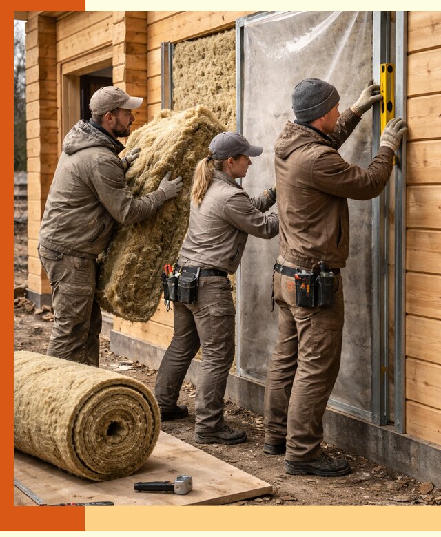 Утепление дома из двойного бруса в Азове качественно и надёжно