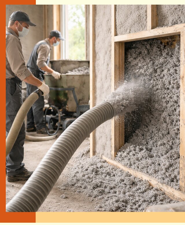 Утепление коттеджа эковатой в Азове с гарантией качества