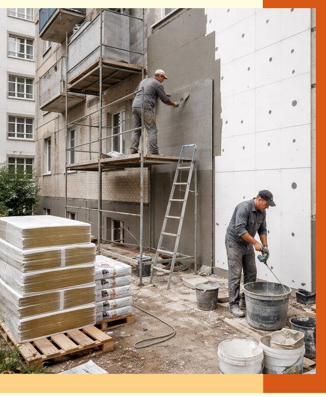 Утепление квартиры снаружи в Азове от 6315 руб/м2 под ключ | ТепломастерАзв