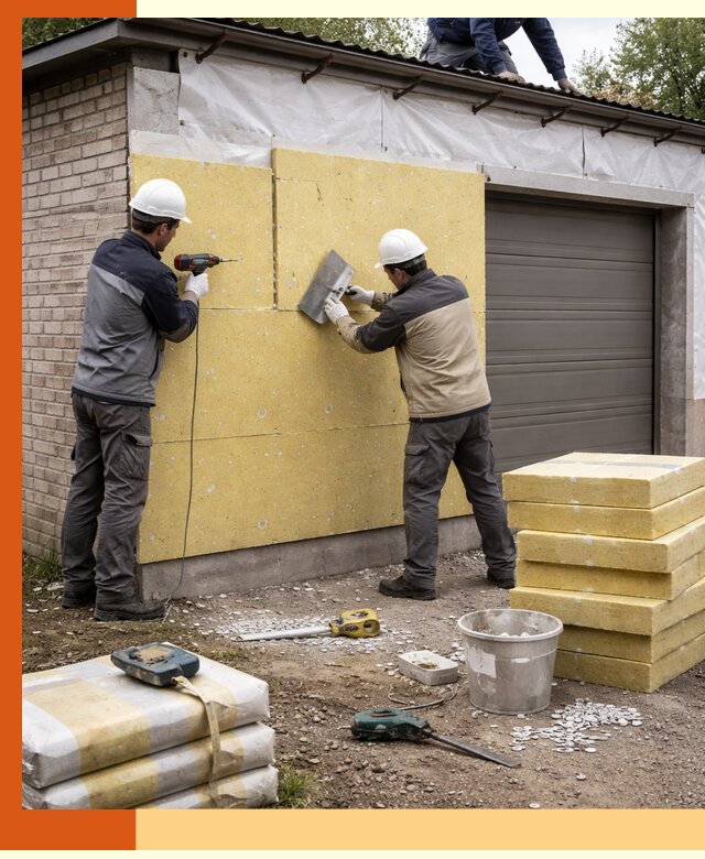 Утепление гаража снаружи в Азове качественно и надёжно