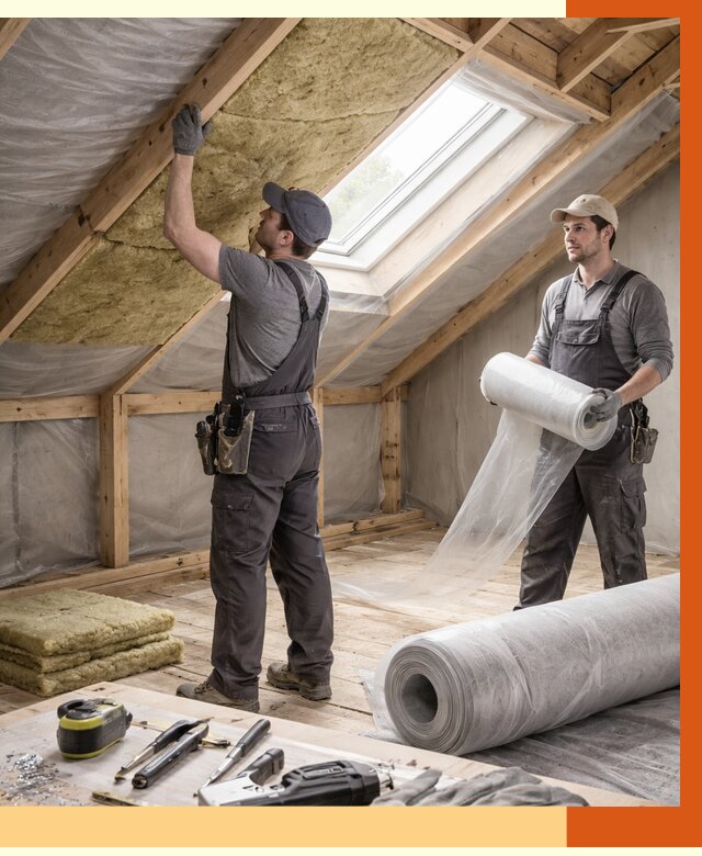 Утепление крыши изнутри мансарды в Азове от 4313 руб./м² | ТепломастерАзв