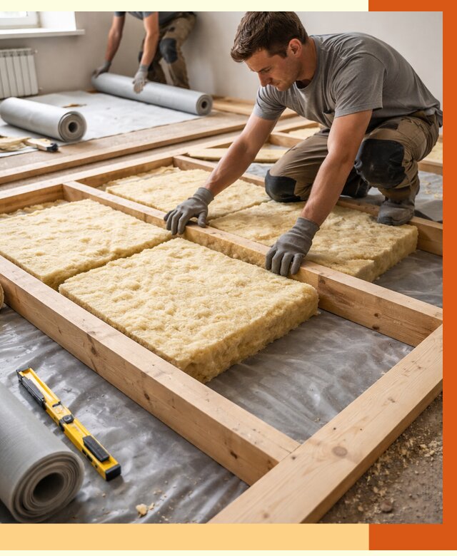 Утепление деревянного пола в Азове от 1540 руб./м2 под ключ | ТепломастерАзв