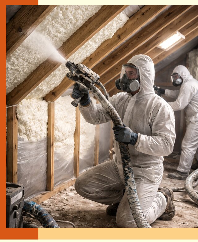 Утепление чердака пенополиуретаном (ППУ) в Азове