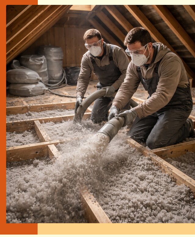 Утепление чердака эковатой в Азове — быстро и надёжно