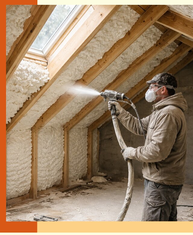 Утепление мансарды ППУ в Азове быстро и надежно