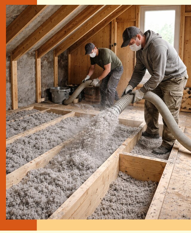 Утепление мансарды эковатой в Азове с гарантией качества