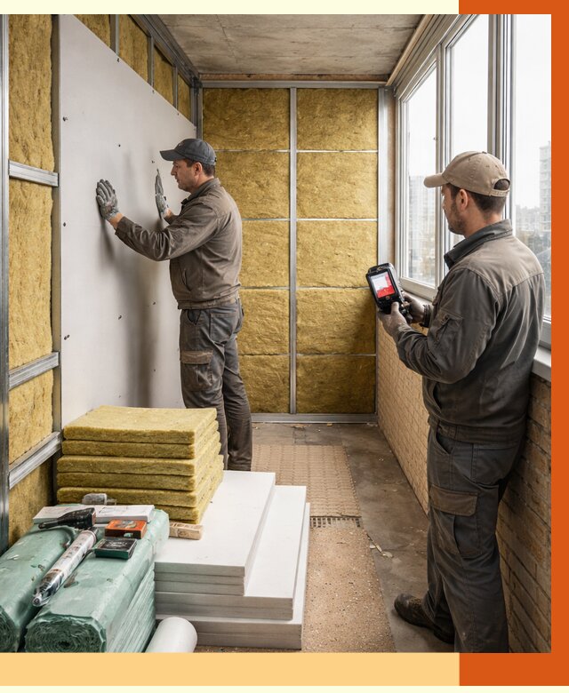 Утепление балкона в Азове от 4621 руб. под ключ | ТепломастерАзв