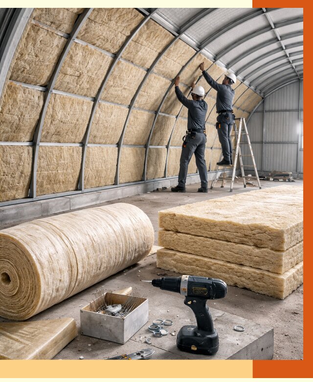 Утепление арочного ангара в Азове от 3286 руб./м2 под ключ | ТепломастерАзв