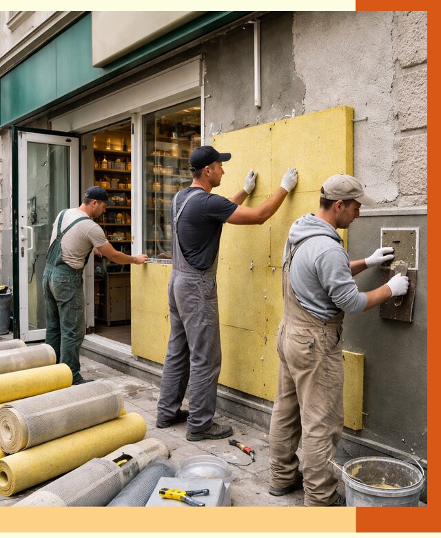 Утепление магазина в Азове от 4621 руб/м2 — цена, стены и снаружи | ТепломастерАзв