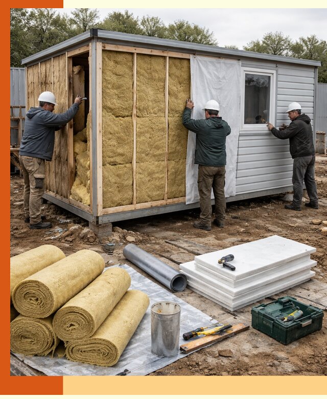 Утепление строительной бытовки под ключ в Азове для любых условий