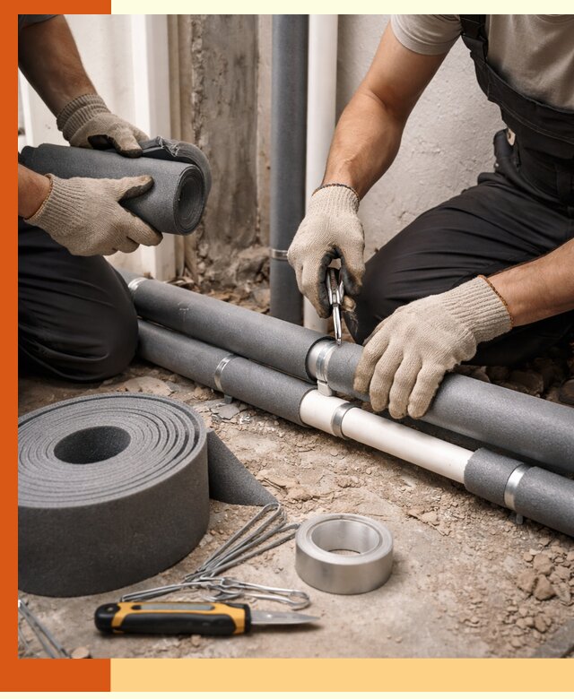 Утепление труб водоснабжения в Азове — монтаж и защита сети