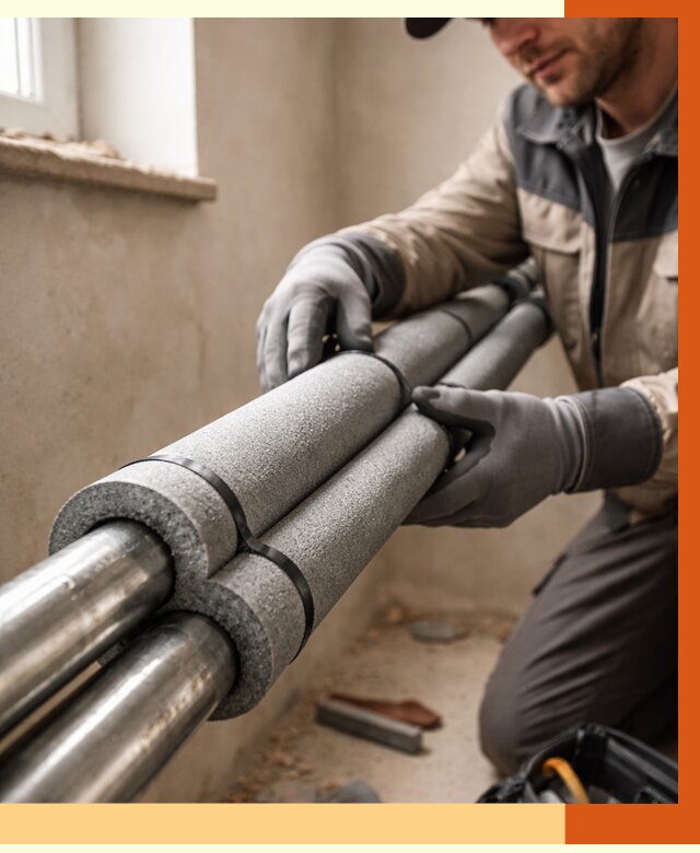 Утепление труб отопления в Азове от 2927 руб. за м² — услуги под ключ | ТепломастерАзв