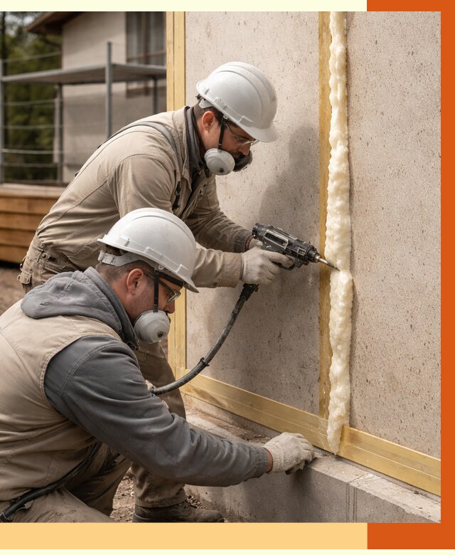 Утепление сип панелей ППУ в Азове от 4929 руб. под ключ | ТепломастерАзв