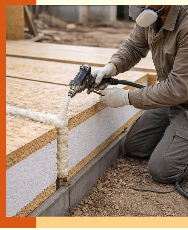 Утепление СИП-панелей пенополиуретаном (ППУ) в Азове