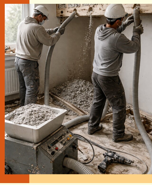 Заполнение пустот перекрытий пеной и наполнителями в Азове