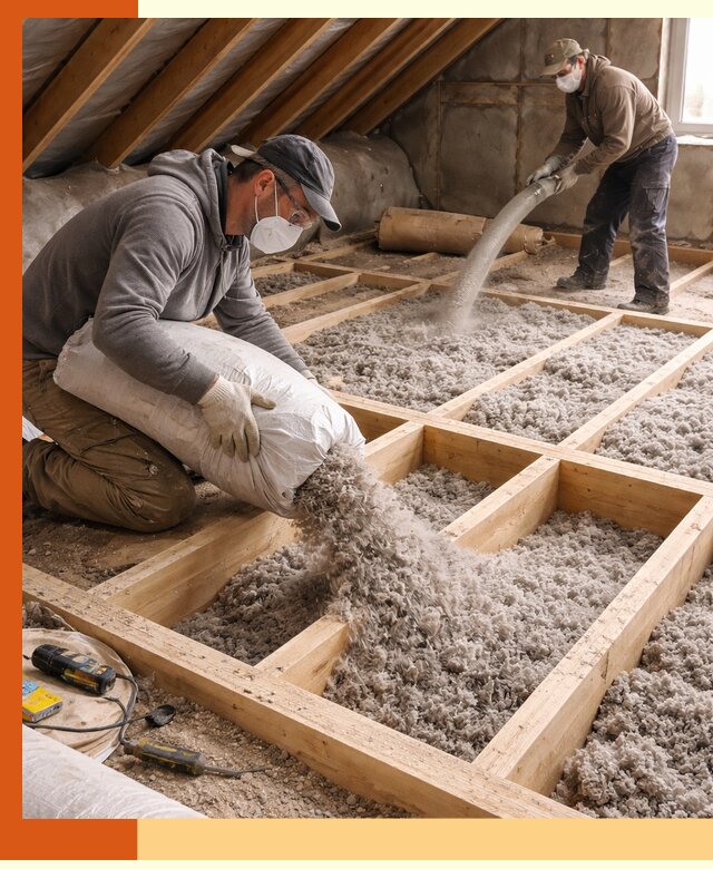 Заполнение полостей чердачного перекрытия в Азове качественно и надёжно