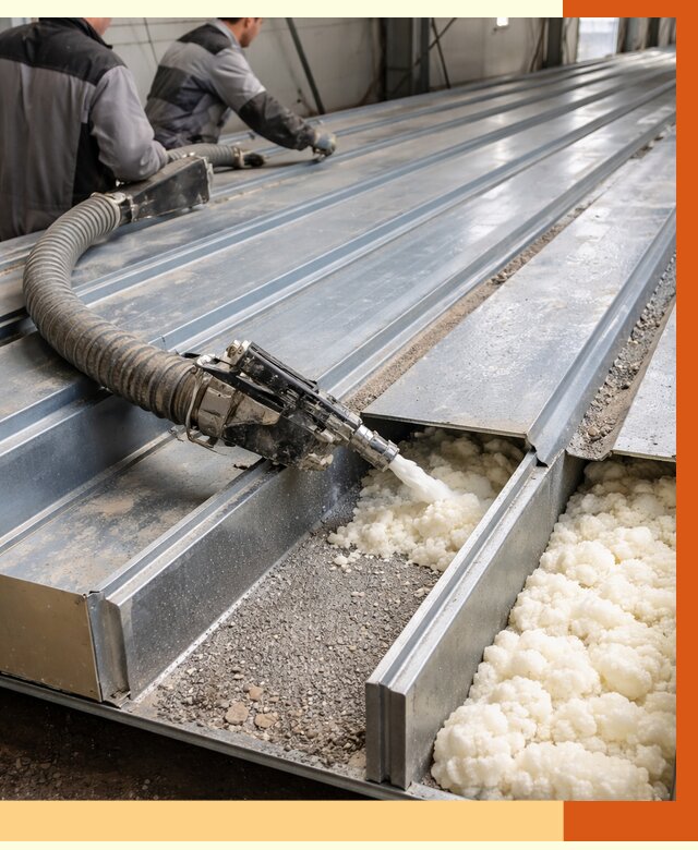 Заполнение пустот кровельных панелей в Азове от 7394 руб. под ключ | ТепломастерАзв