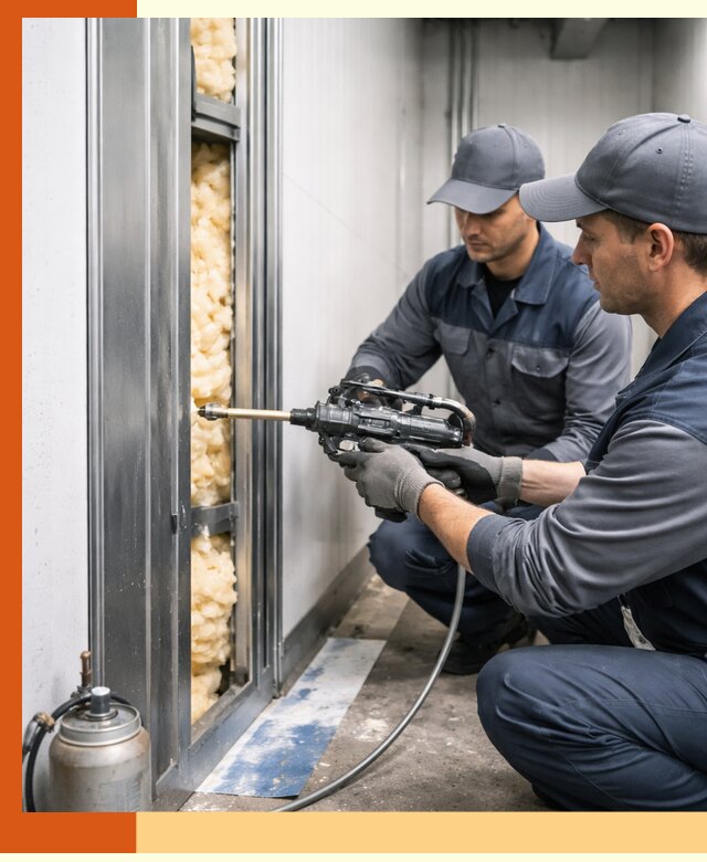 Заполнение пустот холодильных панелей в Азове специализированной пеной