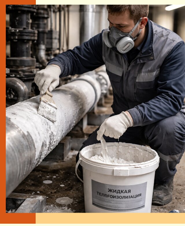 Утепление оборудования жидкой теплоизоляцией в Азове