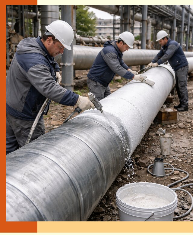 Утепление теплотрассы жидкой теплоизоляцией в Азове