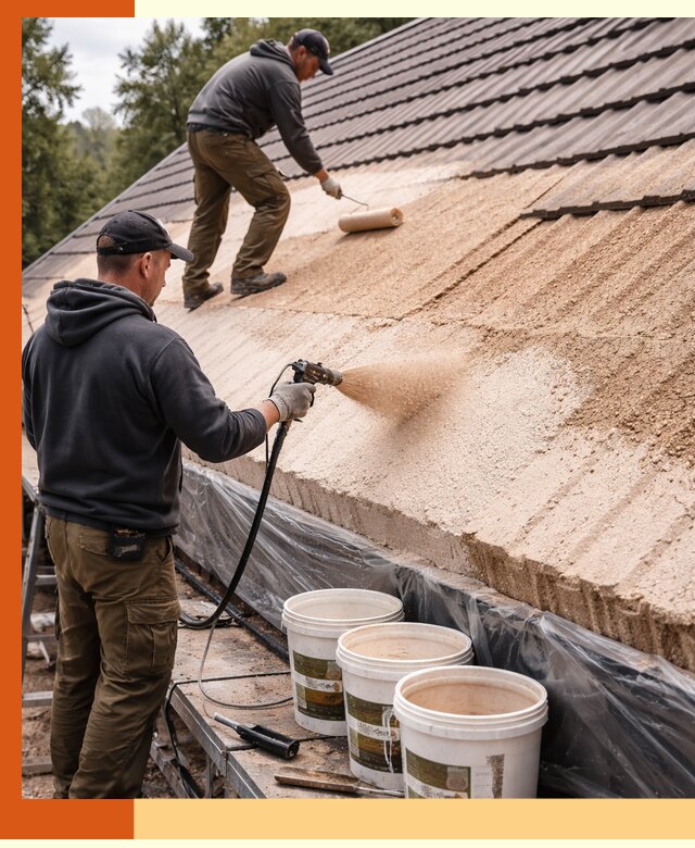 Утепление кровли жидкой пробкой в Азове для домов и зданий