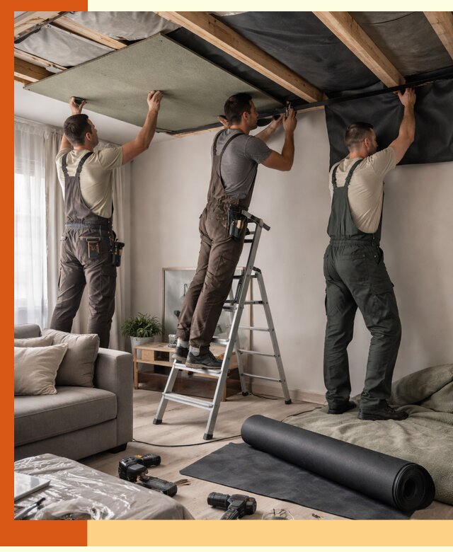 Шумоизоляция потолка в Азове — профессиональное устранение шумов