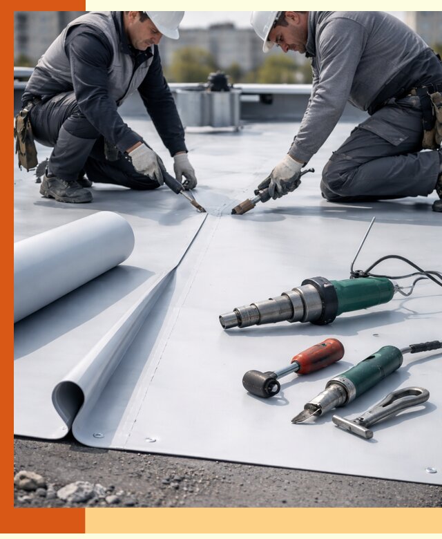 Гидроизоляция мембранной кровли в Азове: монтаж и ремонт быстро