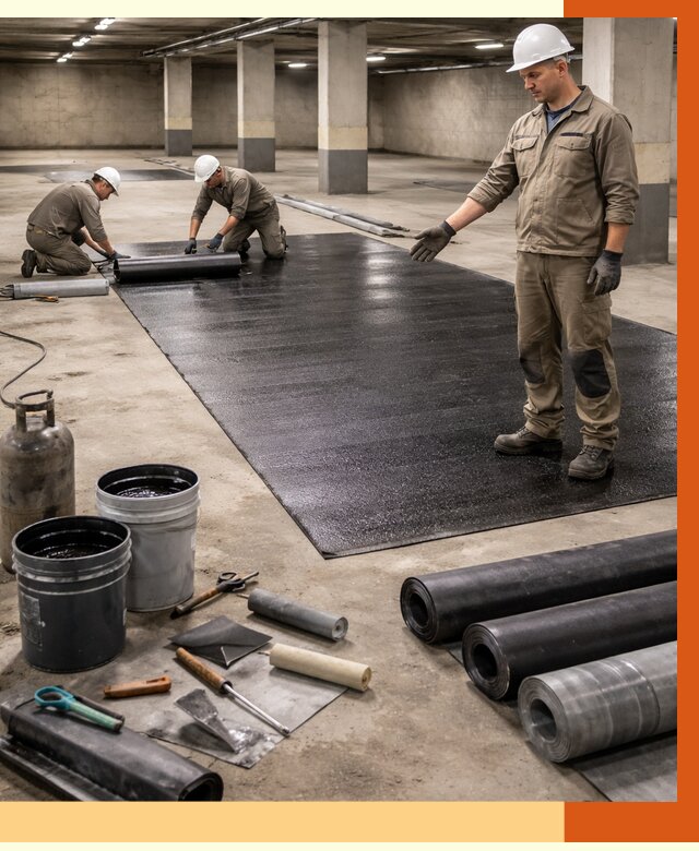 Гидроизоляция паркинга в Азове от 1232 руб/м² — профессиональная защита | ТепломастерАзв
