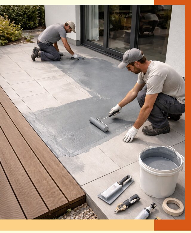 Гидроизоляция террасы в Азове под ключ от 7702 руб./м² | ТепломастерАзв