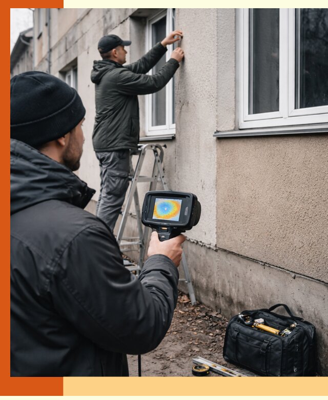Тепловизионное обследование фасада в Азове для выявления дефектов