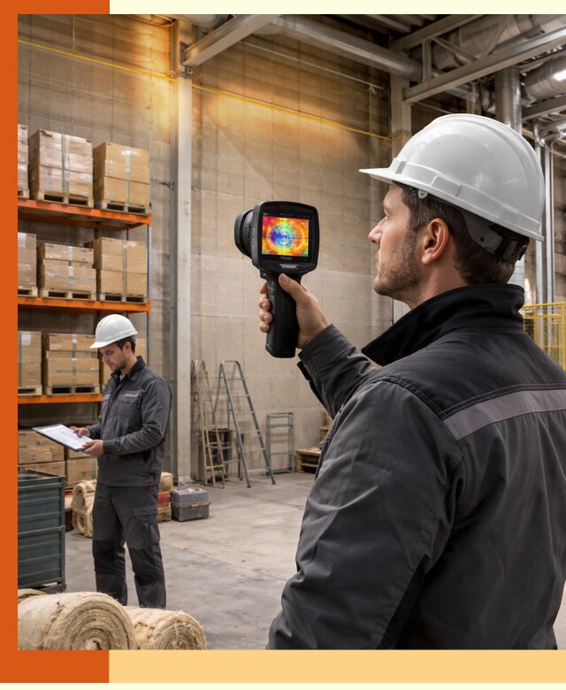 Тепловизионное обследование склада и выявление утечек в Азове