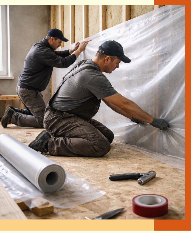 Монтаж пароизоляции в Азове от 2567 руб. — установка и укладка под ключ | ТепломастерАзв