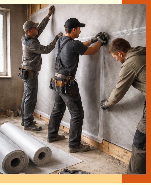 Монтаж ветроизоляции в Азове от 4621 руб./м2 — профессионально | ТепломастерАзв